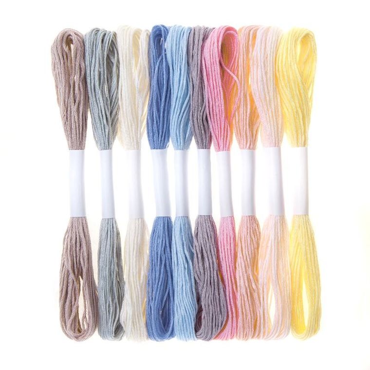 DP Craft, zestaw mulIn w pastelowych kolorach, 8 m, 10 szt.