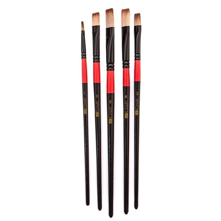 DP Craft, zestaw pędzli płaskich, 5 szt.