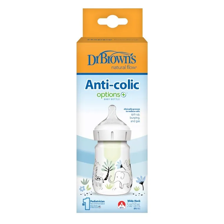 Dr Brown's, Options+, butelka, szeroka szyjka, dżungla, 150 ml