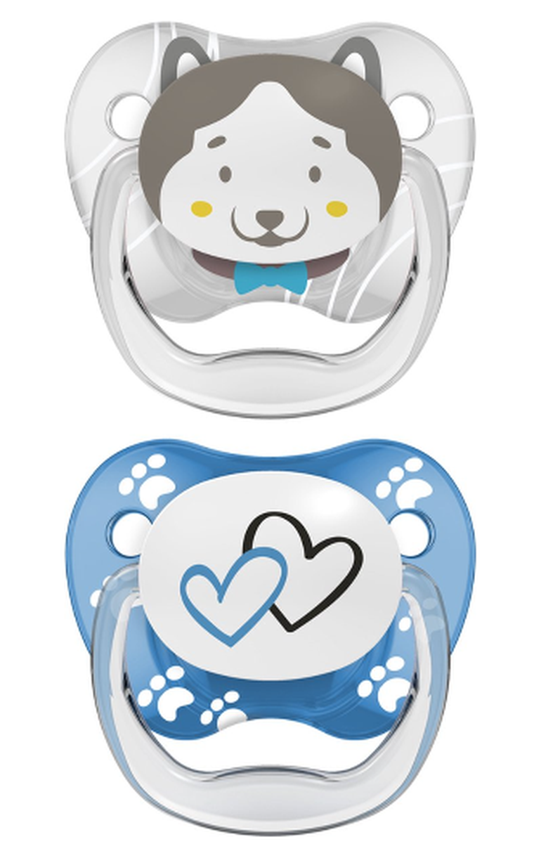 Dr Brown`s, Prevent, smoczek ortodontyczny, zwierzęta, 6-12m, niebieski, 2 szt.