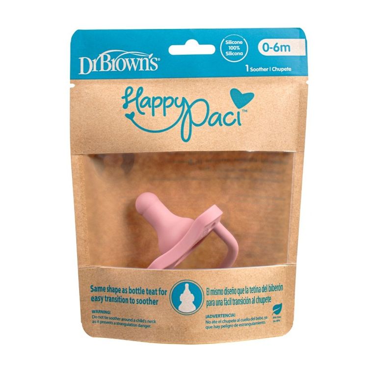 Dr Brown's, smoczek o kształcie butelki, Standard, różowy, 0m+