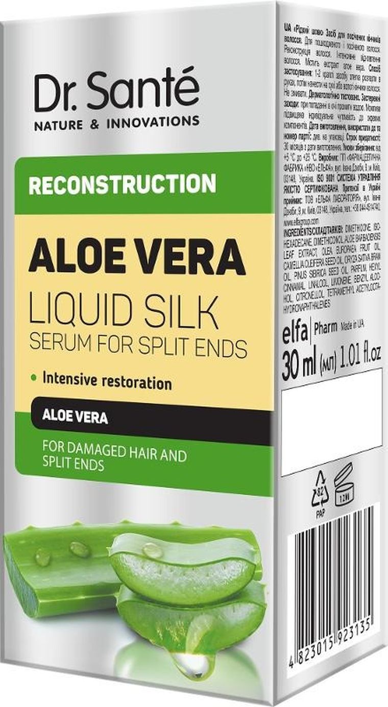 Dr. Sante, Aloe Vera, serum na rozdwajające się koncówki płynny jedwab, 30 ml