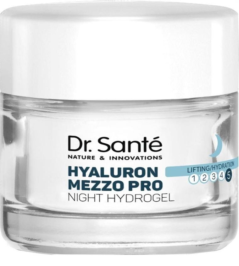 Dr. Sante, Hyaluron Mezzo Pro, krem-żel nawilżająco-liftingujący na noc, 50 ml