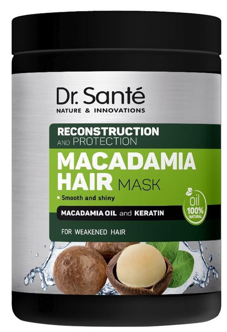 Dr. Sante, Macadamia Hair, maska regenerująca do włosów z olejem makadamia i keratyną, 1000 ml
