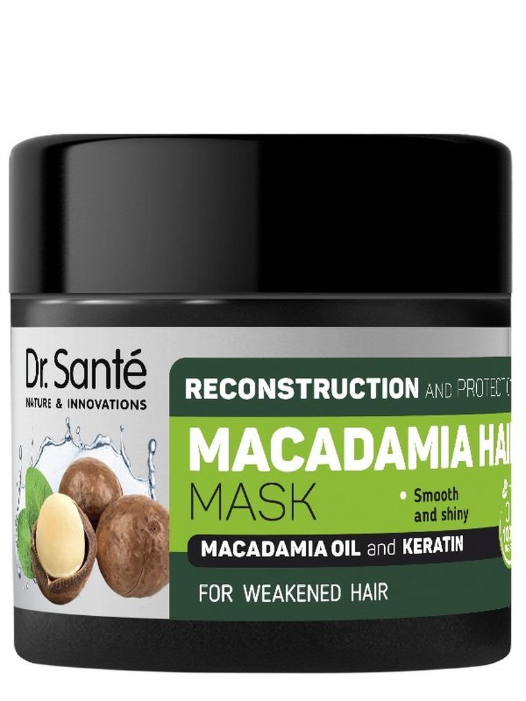 Dr. Sante, Macadamia Hair, maska regenerująca do włosów z olejem makadamia i keratyną, 300 ml