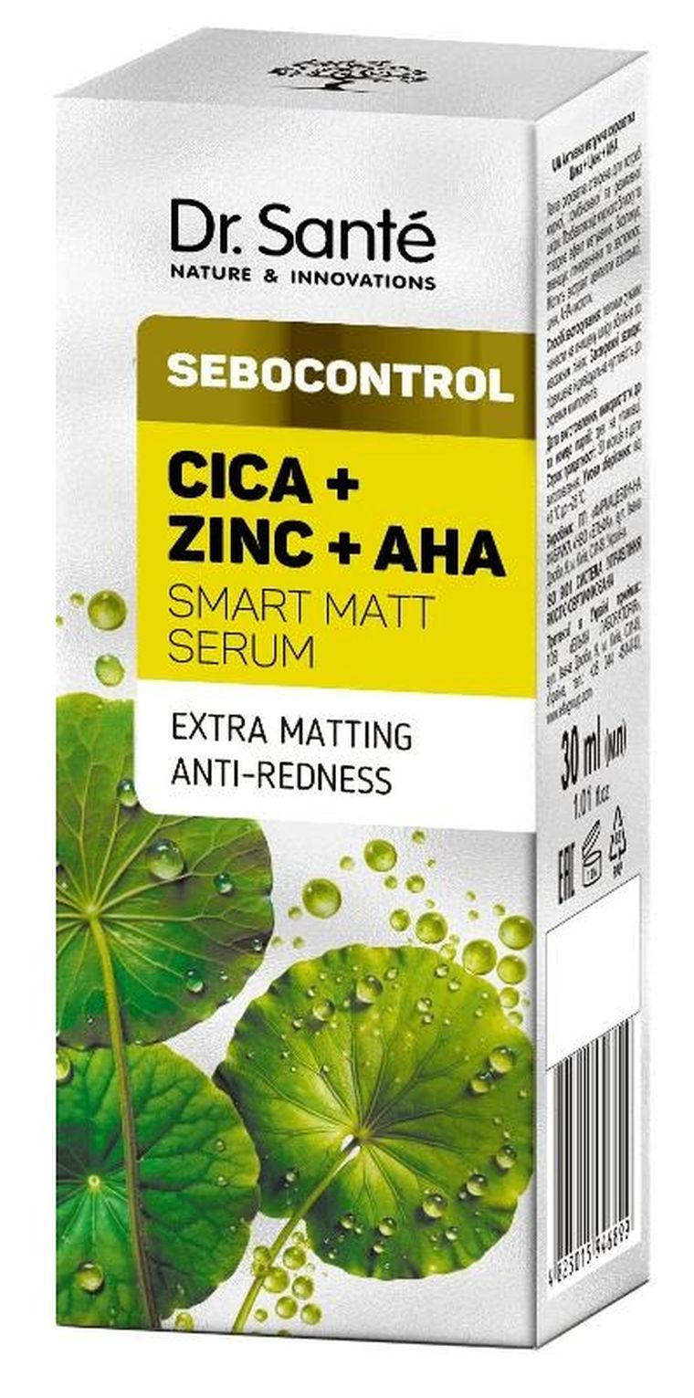 Dr. Sante, Sebocontrol Inteligentne, serum matujące cica + zinc + aha, 30 ml