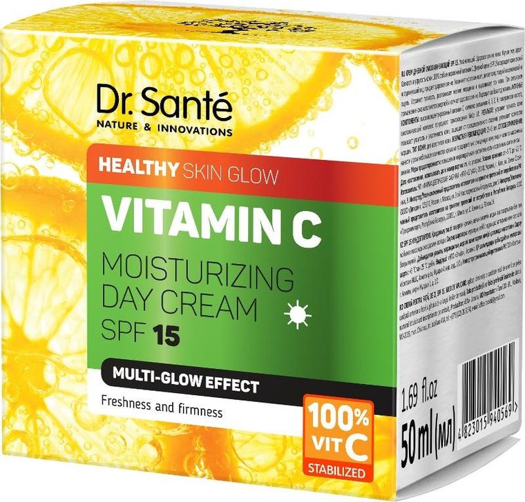 Dr. Sante, Vitamin C, nawilżający krem do twarzy na dzień z witaminą C, SPF15, 50 ml