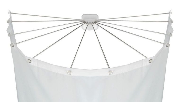 Drążek do zasłony prysznicowej z 12 ramionami, stal nierdzewna