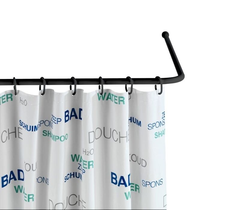 Drążek prysznicowy, narożny 20 mm, czarny