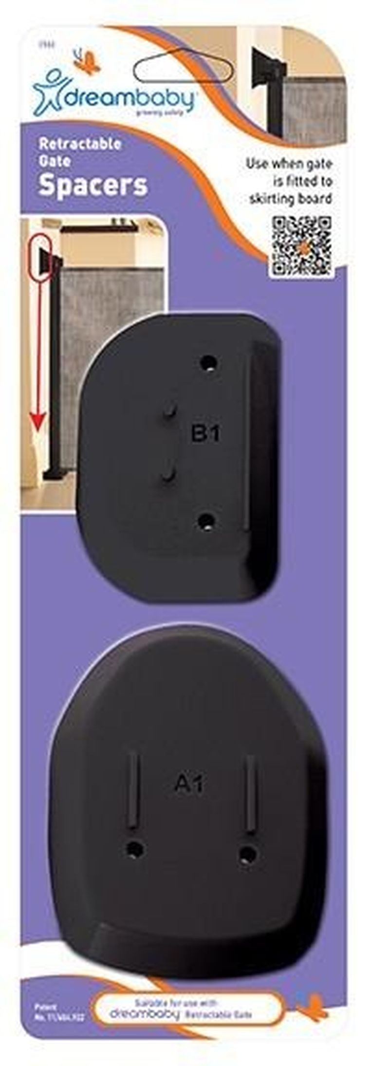 Dreambaby, Roll up, dystans do bramki, czarny, PCR944P