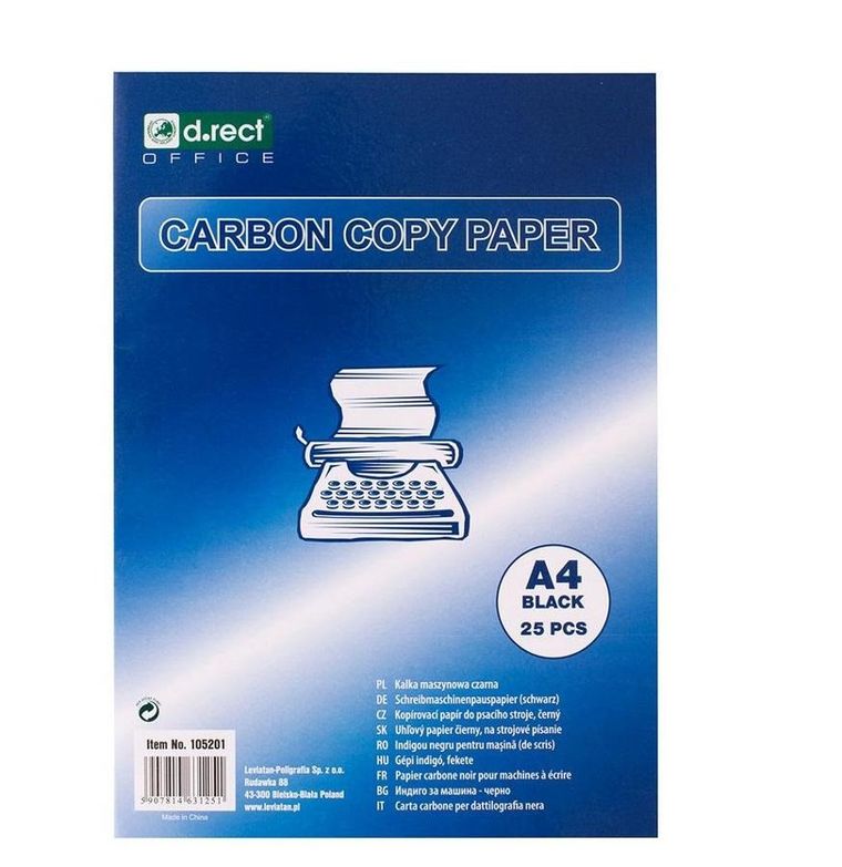D.Rect, kalka maszynowa, czarna, A4, 25 szt.