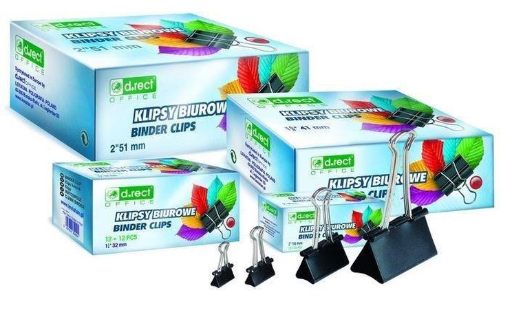 D.Rect, klipsy biurowe, 25 mm, 12 szt.