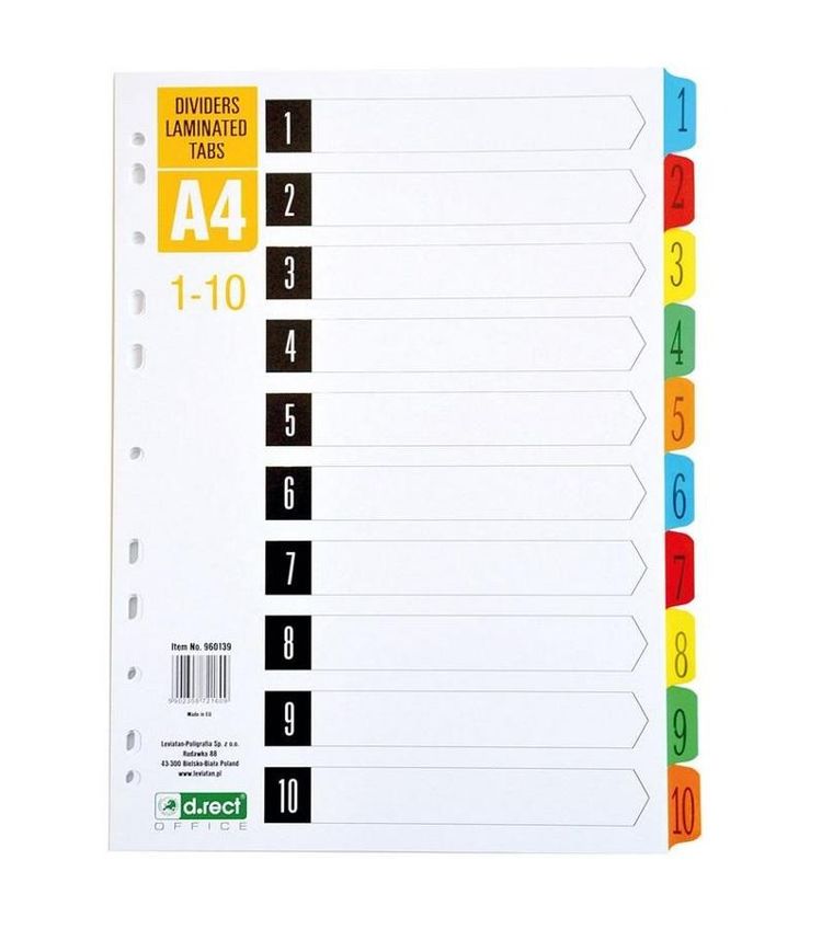 D.Rect, przekładki kartonowe, 1-10