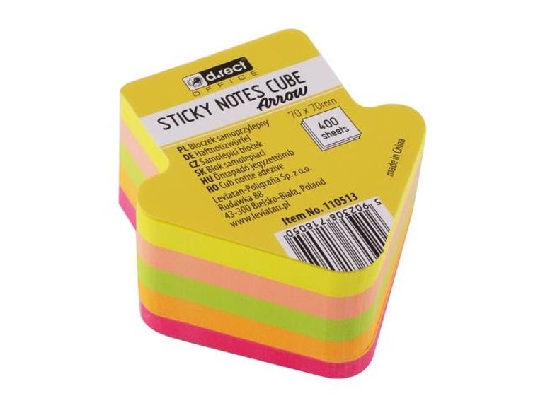 D.Rect, strzałka, bloczek samoprzylepny, 7-7 cm, 400 karteczek