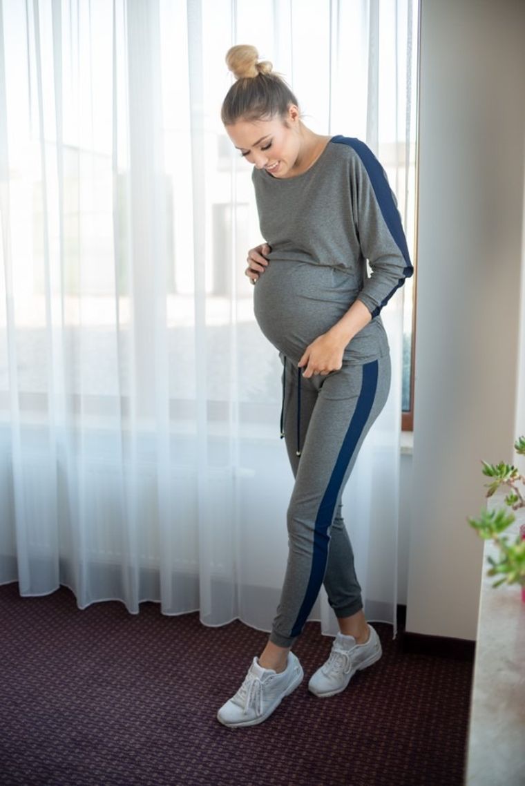 Dres damski, ciążowy, szary melanż, Miracle