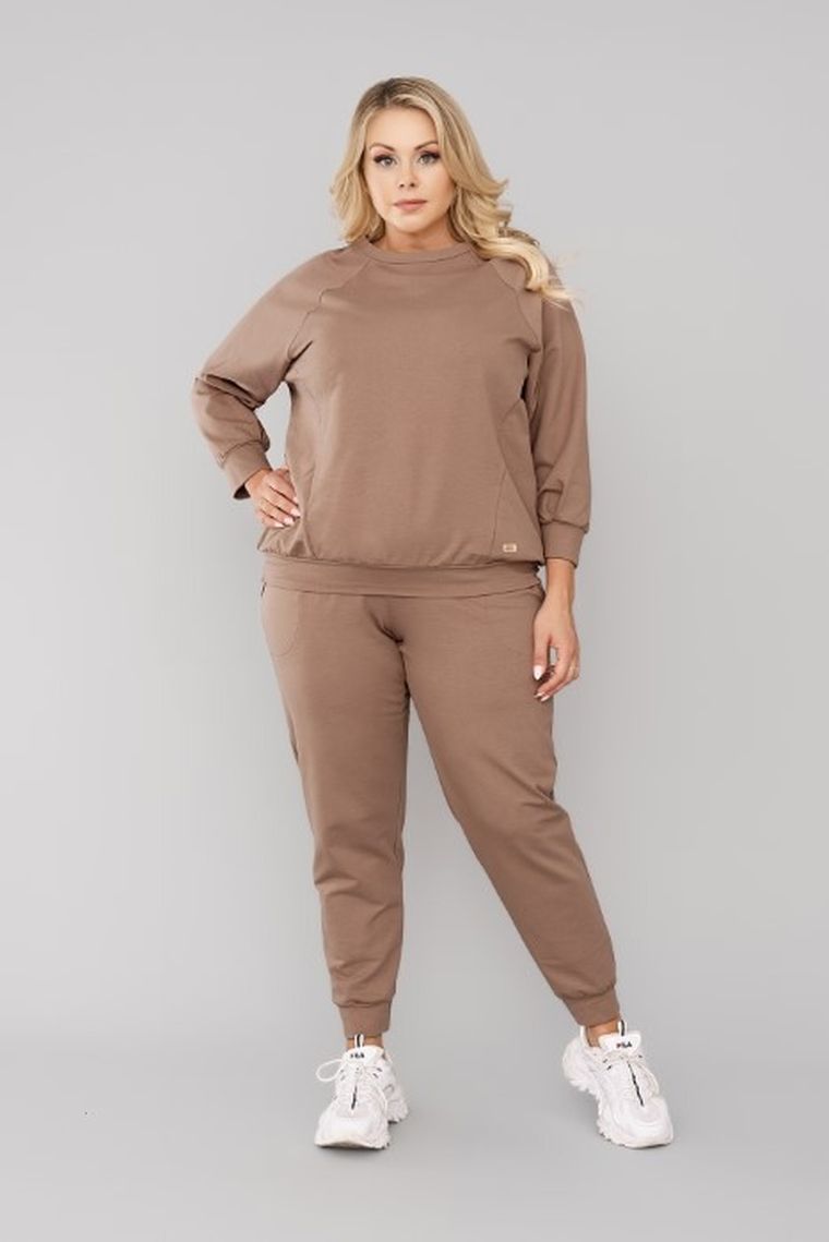 Dres damski, plus size, beżowy, Alta, Italian Fashion