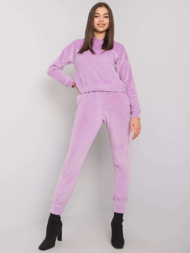 Dres damski, welurowy, fioletowy, Lakerta