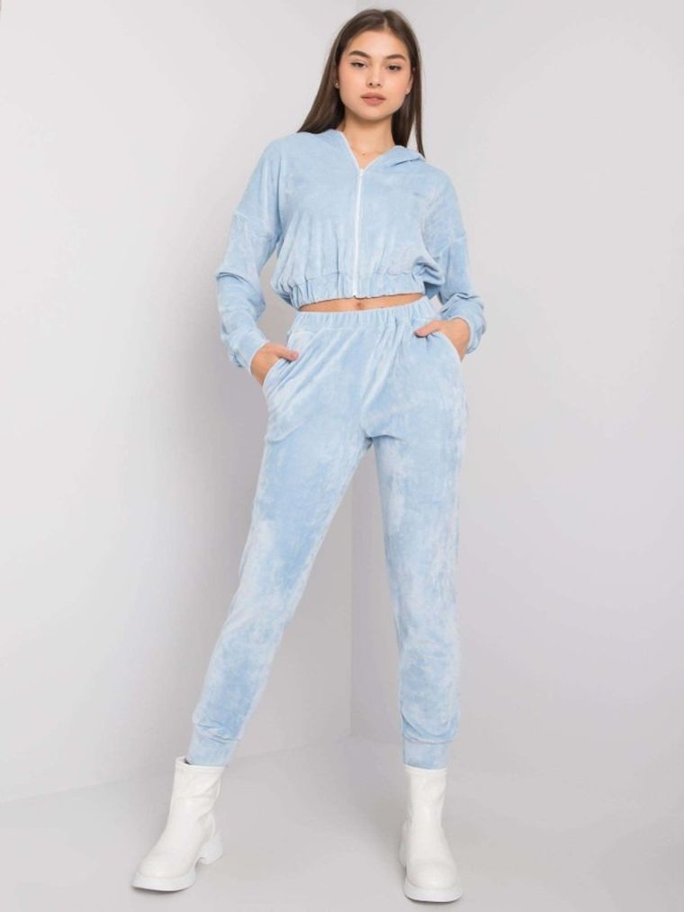 Dres damski, welurowy, niebieski, Lakerta