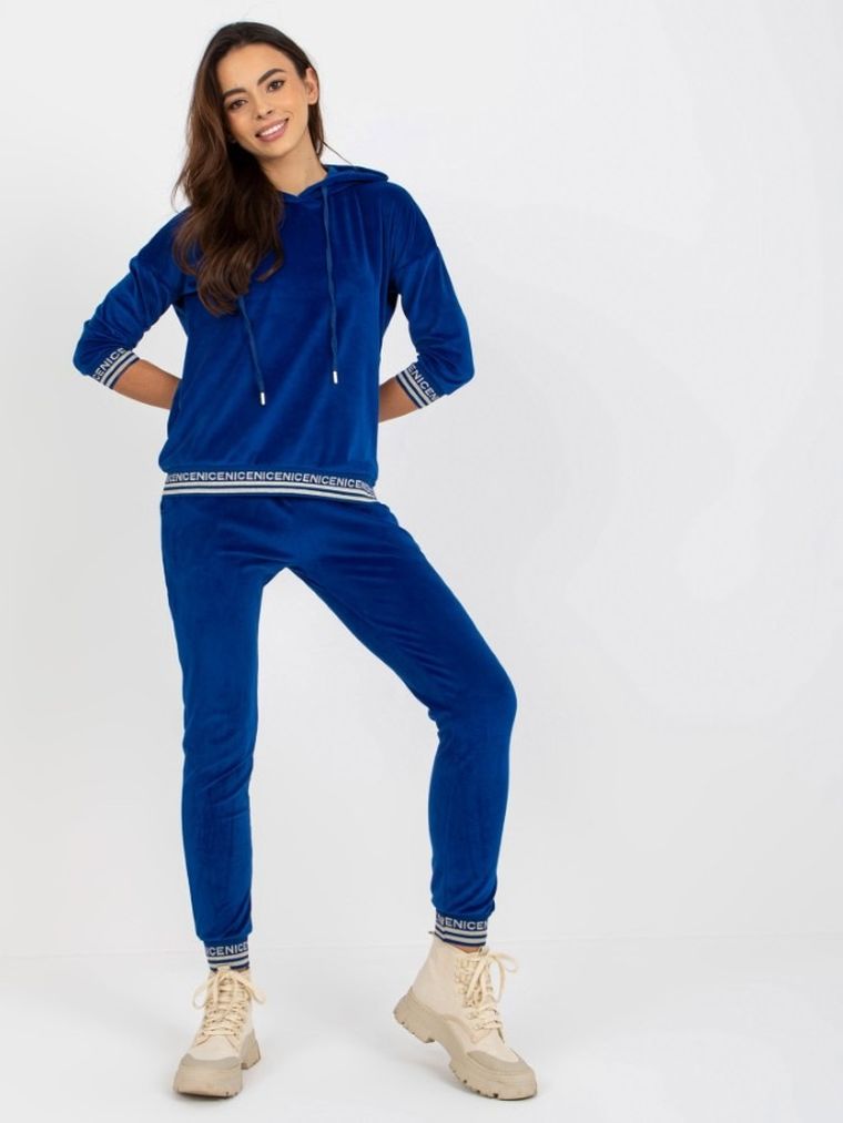 Dres damski, welurowy, niebieski, Relevance