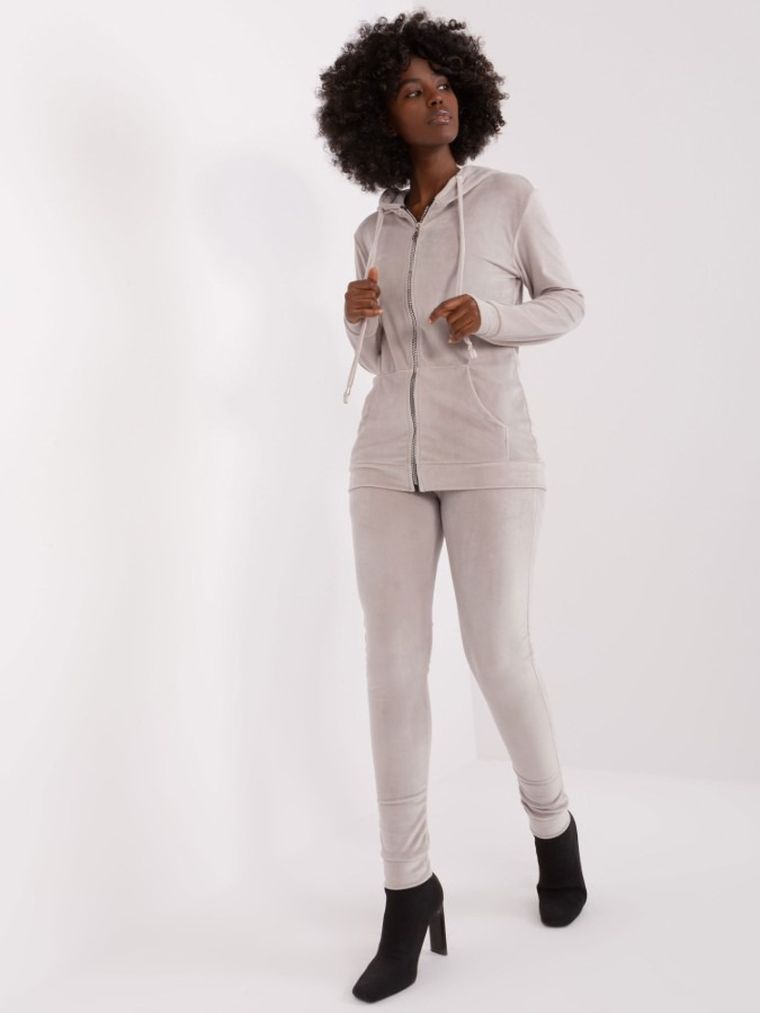 Dres damski, welurowy, szary, Relevance