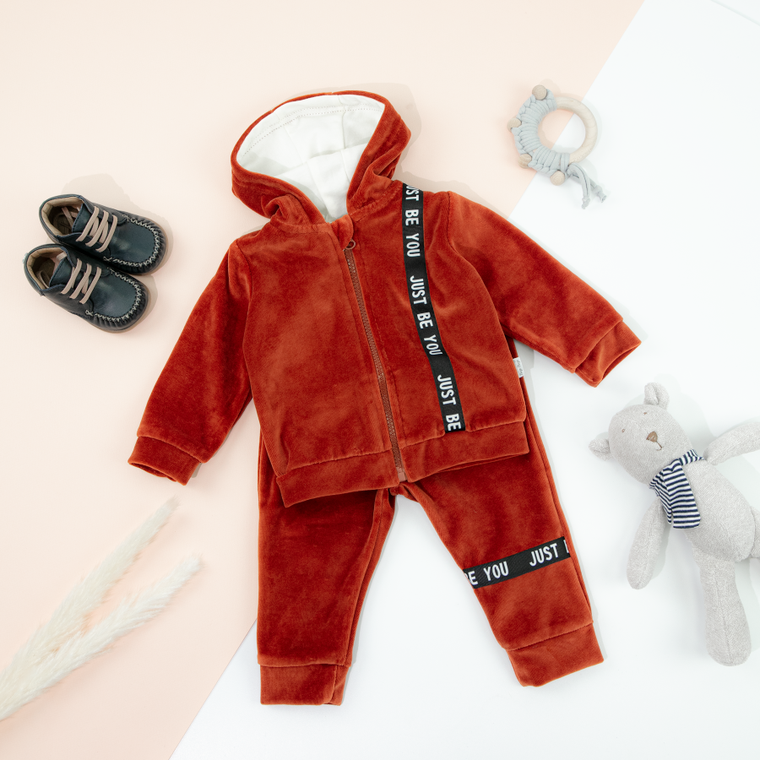 Dres dziecięcy, welurowy, brązowy, Tup Tup