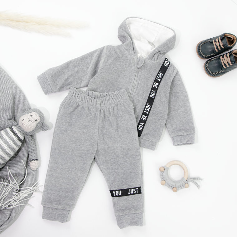 Dres dziecięcy, welurowy, szary, Tup Tup