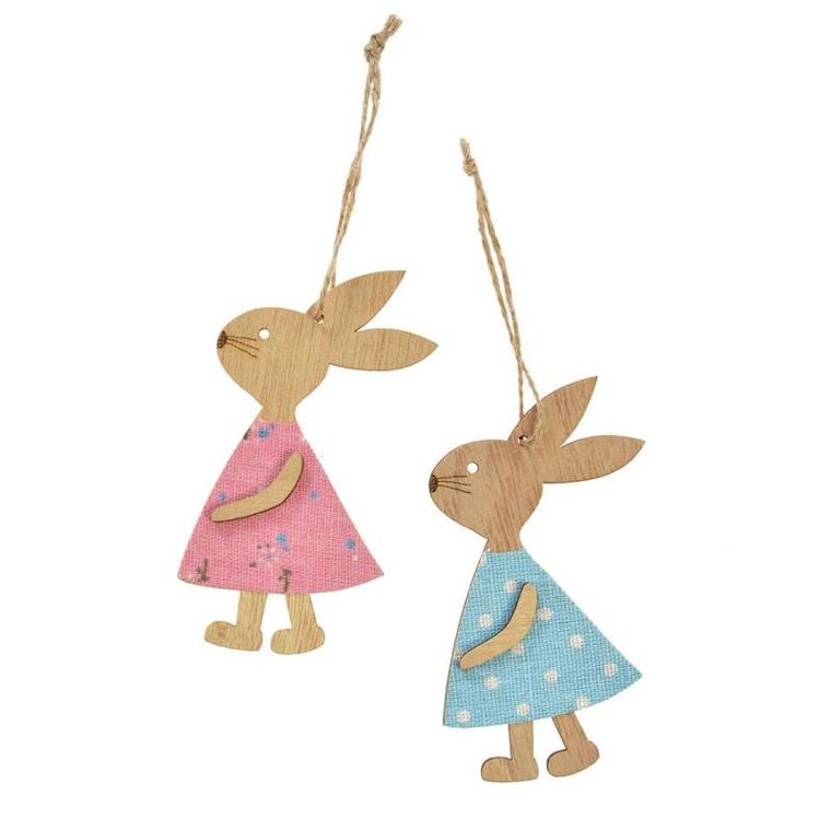 Drewniana zawieszka, zajączek