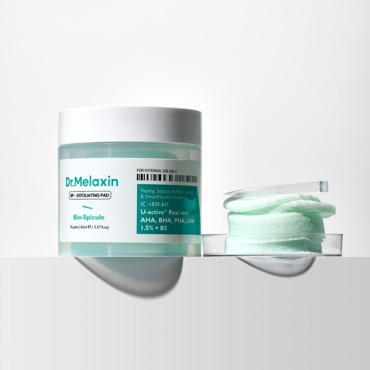 Dr.Melaxin, Bio-Spicule Bp Exfoliating Pad, złuszczające płatki z kwasami AHA, BHA, PHA, LHA, 70 szt.