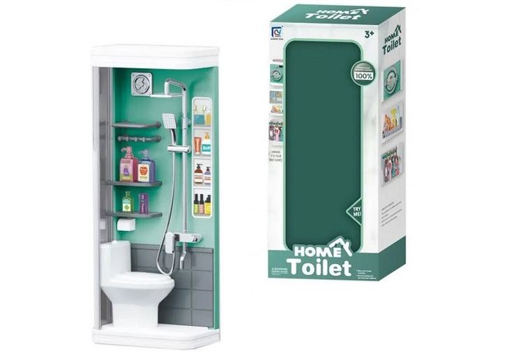 Dromader, zestaw mebli łazienkowych, zabawka interaktywna