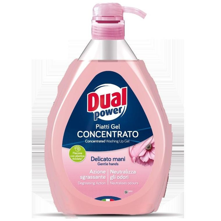 Dual Power, płyn do mycia naczyń, delikatne dłonie, 1l