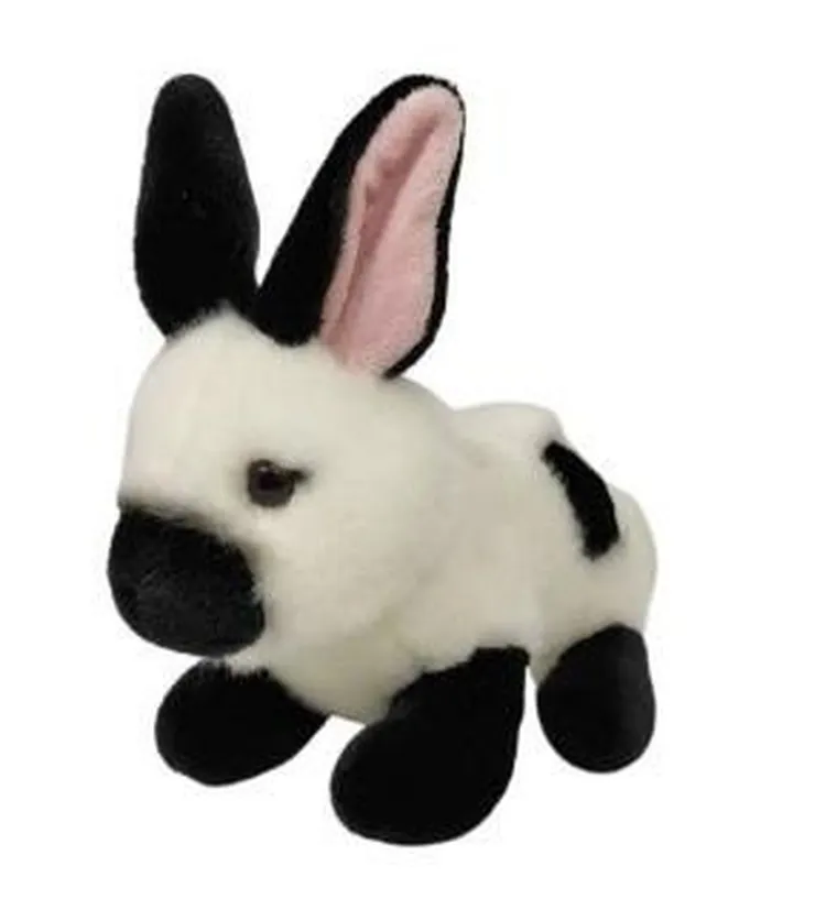 Dubi, Królik, maskotka, biało-czarna, 19 cm