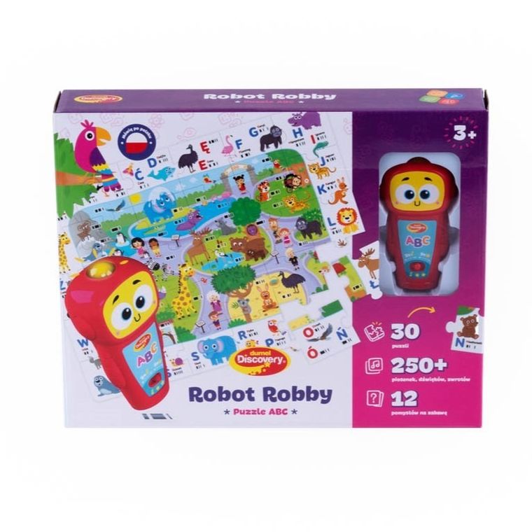 Dumel Discovery, Robot Robby, ABC, puzzle interaktywne, 30 elementów