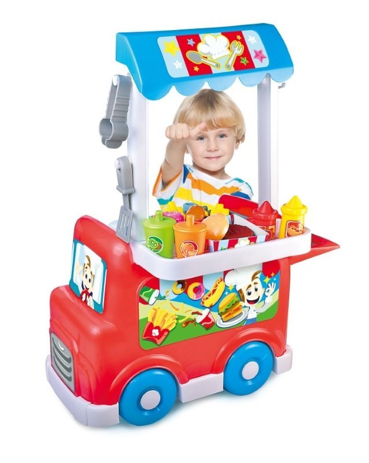 Dumel Discovery, Wózek z hamburgerami, zestaw akcesoriów, 26 elementów