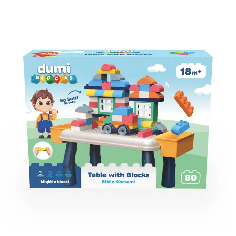 Dumel, Dumi Blocks, stół z klockami, 80 elementów
