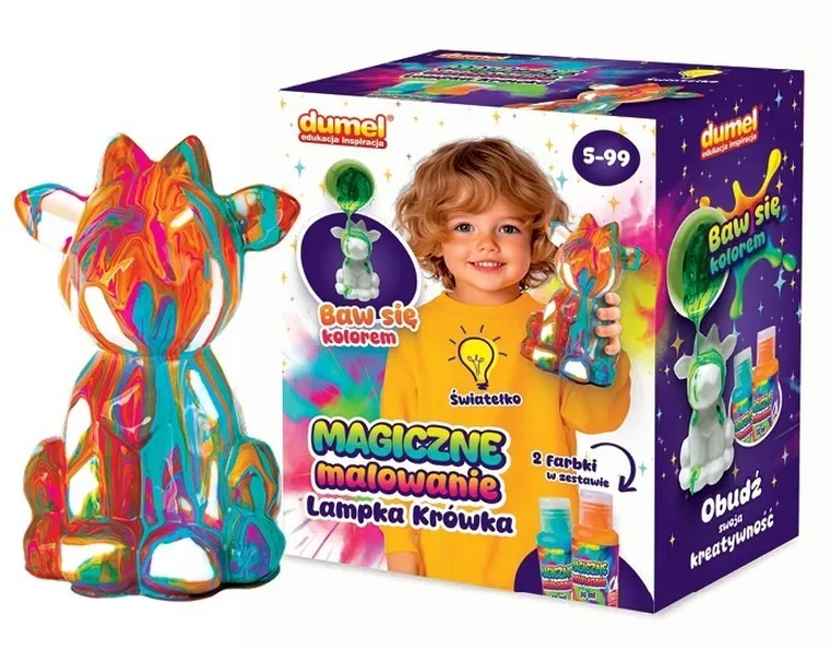 Dumel, Magiczne Malowanie, Lampka krówka, zestaw kreatywny