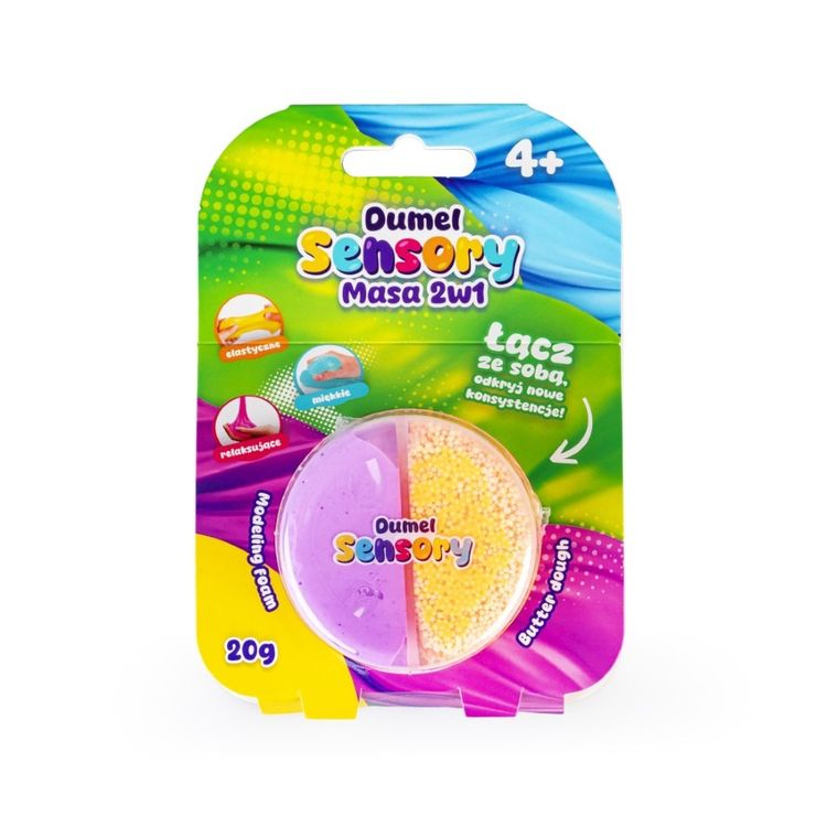Dumel, Sensory, masa 2w1, zestaw mas plastycznych