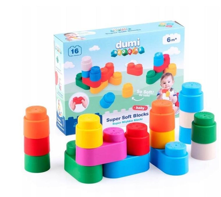 DumiBlocks, Super Miękkie Klocki, 16 szt.
