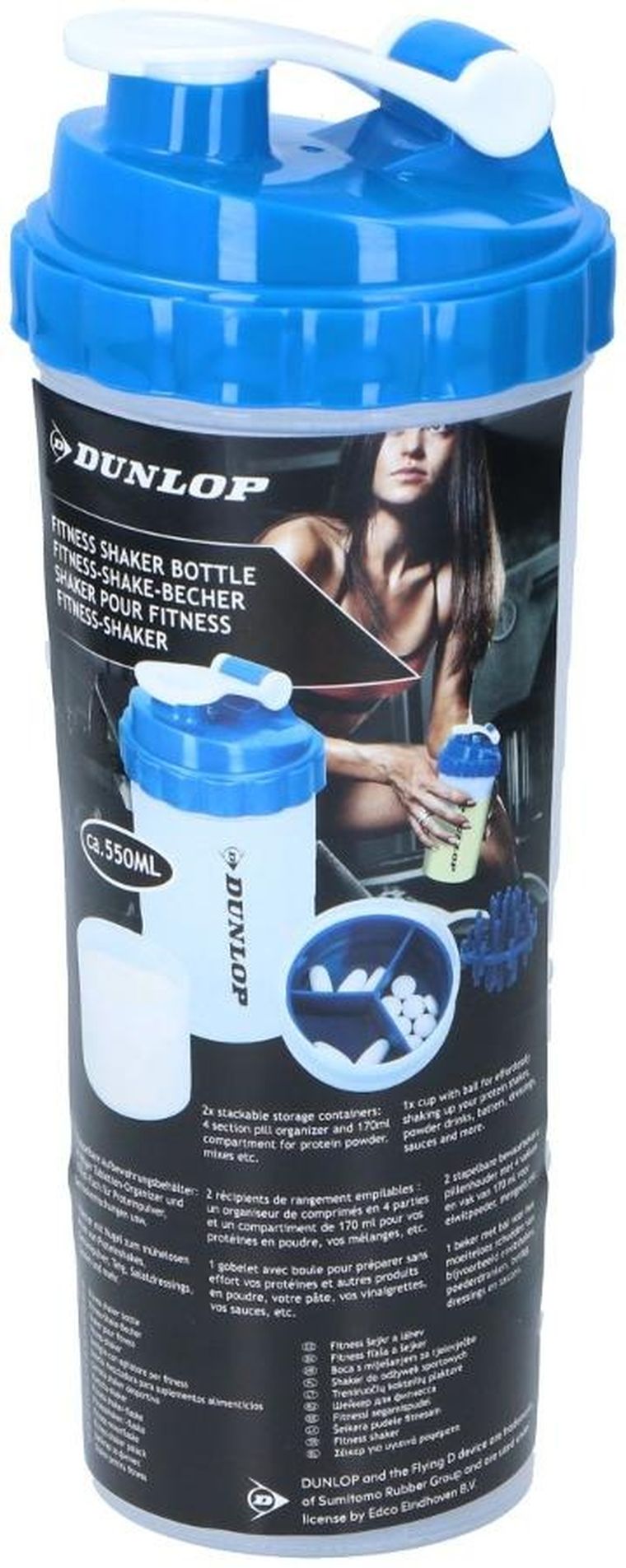 Dunlop, bidon do odżywek bidon, niebieski, 550 ml