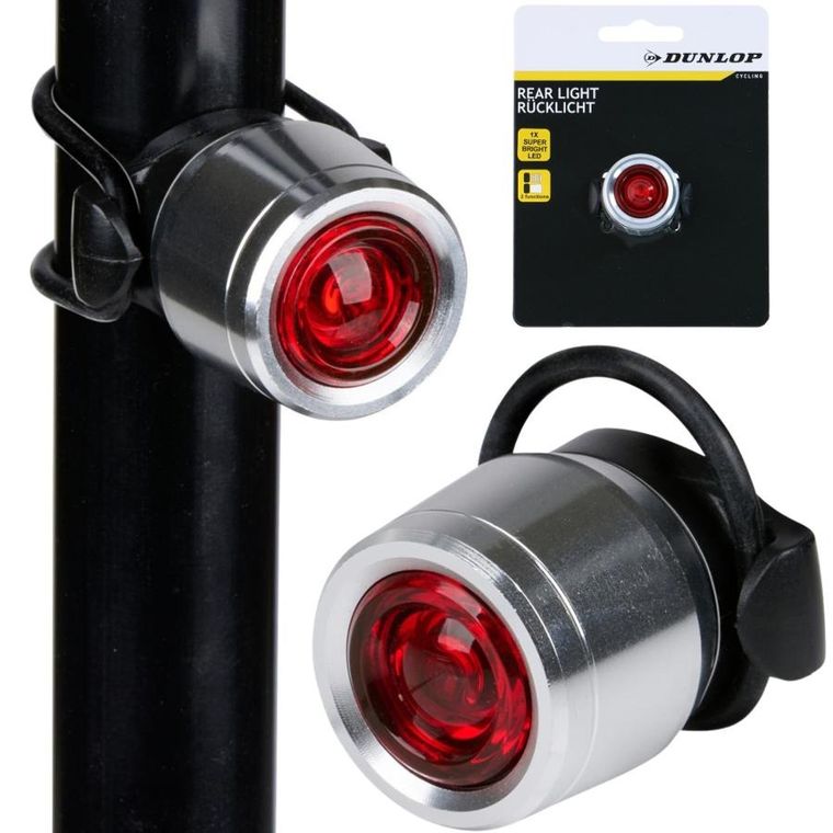 Dunlop, lampka rowerowa na tył, aluminiowa