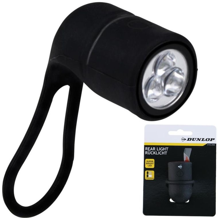 Dunlop, lampka rowerowa na tył, silikonowa