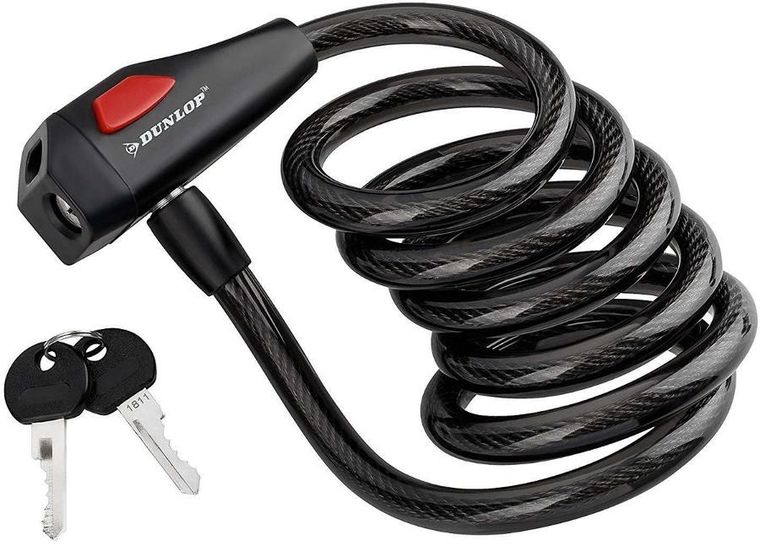 Dunlop, zapięcie rowerowe, spiralne na klucz, 12-150 cm