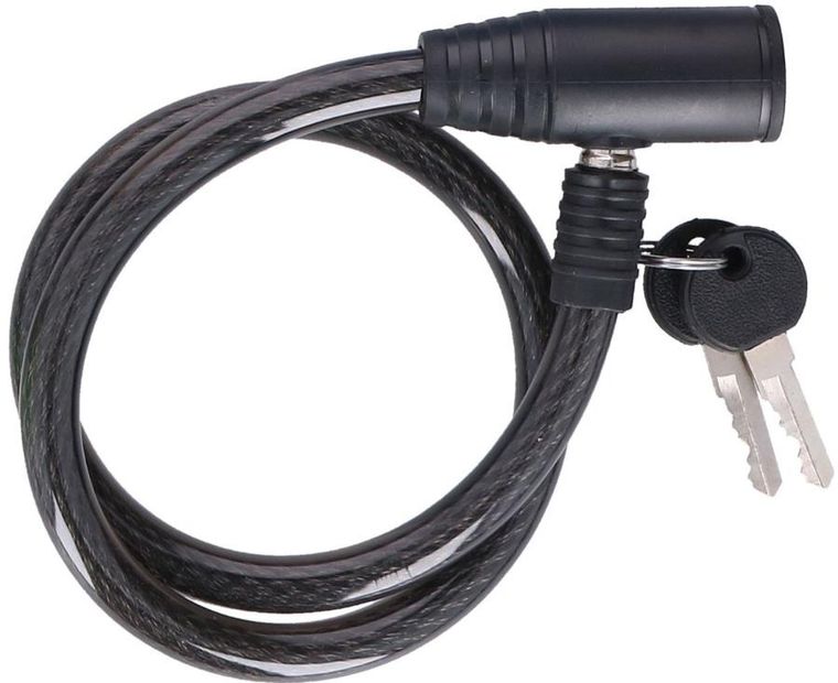 Dunlop, zapięcie rowerowe, spiralne, na klucz, 12-65 cm, czarne