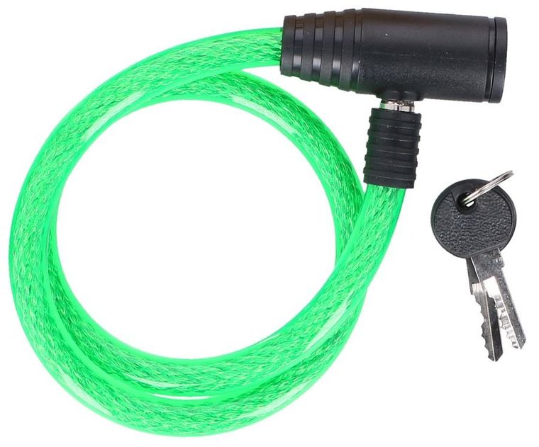 Dunlop, zapięcie rowerowe, spiralne na klucz, 12-65 cm, zielone