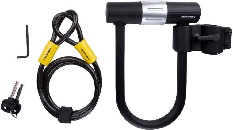 Dunlop, zapięcie rowerowe u-lock + linka, 10-1200mm