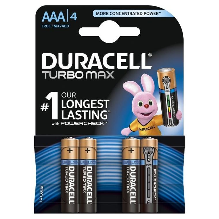 Duracell, Turbo Max, baterie alkaliczne AAA/LR03 1,5V