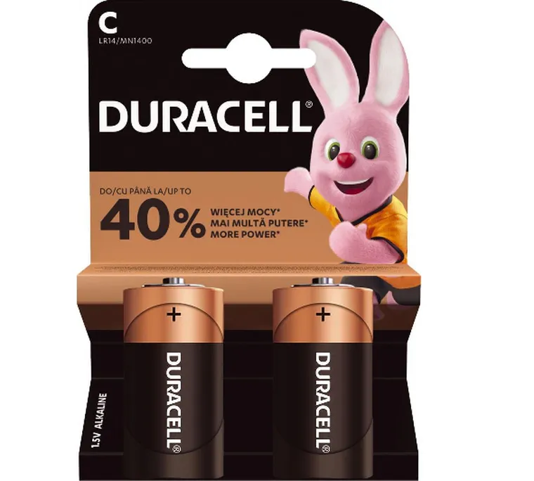 Duracell, zestaw, baterie alkaliczne, 2 szt.
