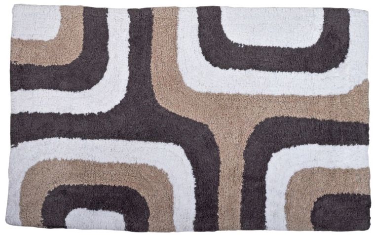 Dywanik łazienkowy, beżowo-biało-szary, 50-80 cm