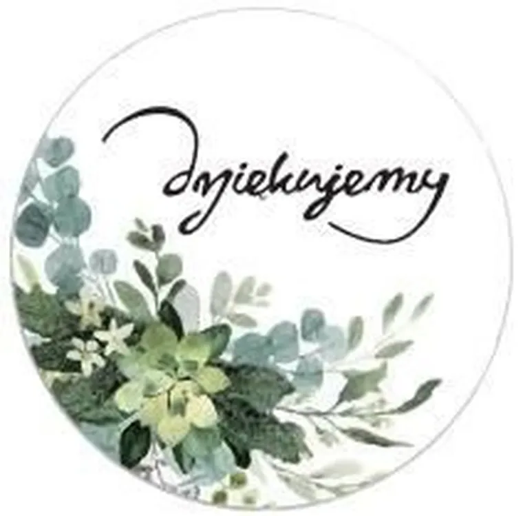 Dziękujemy, ozdobne naklejki, okrągłe, boho