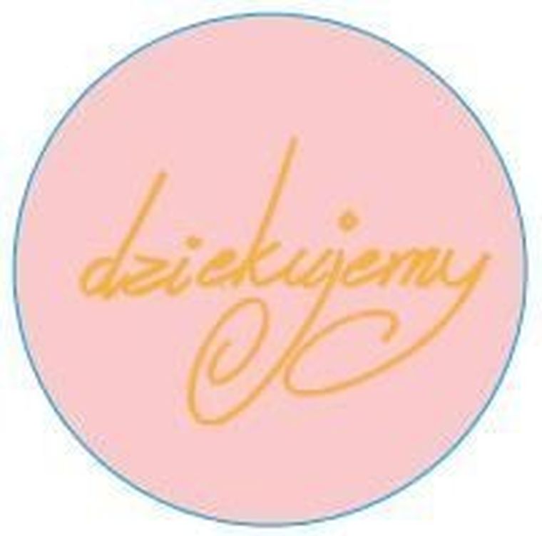 Dziękujemy, ozdobne naklejki okrągłe, złoty napis