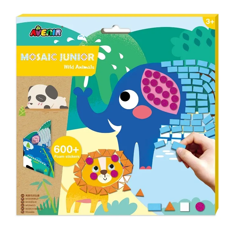 Dzikie zwierzęta, mozaika, zestaw kreatywny